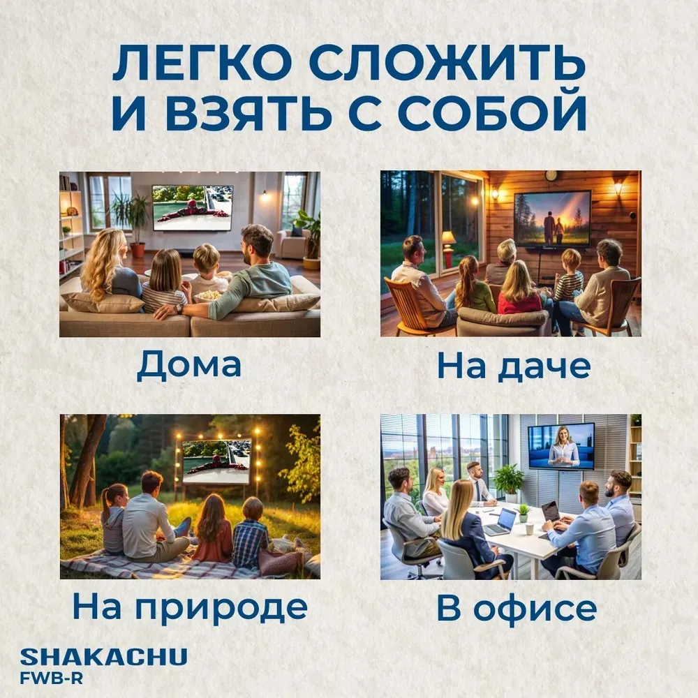 FWB-R легко сложить и взять с собой: дома, на даче, на природе, в офисе