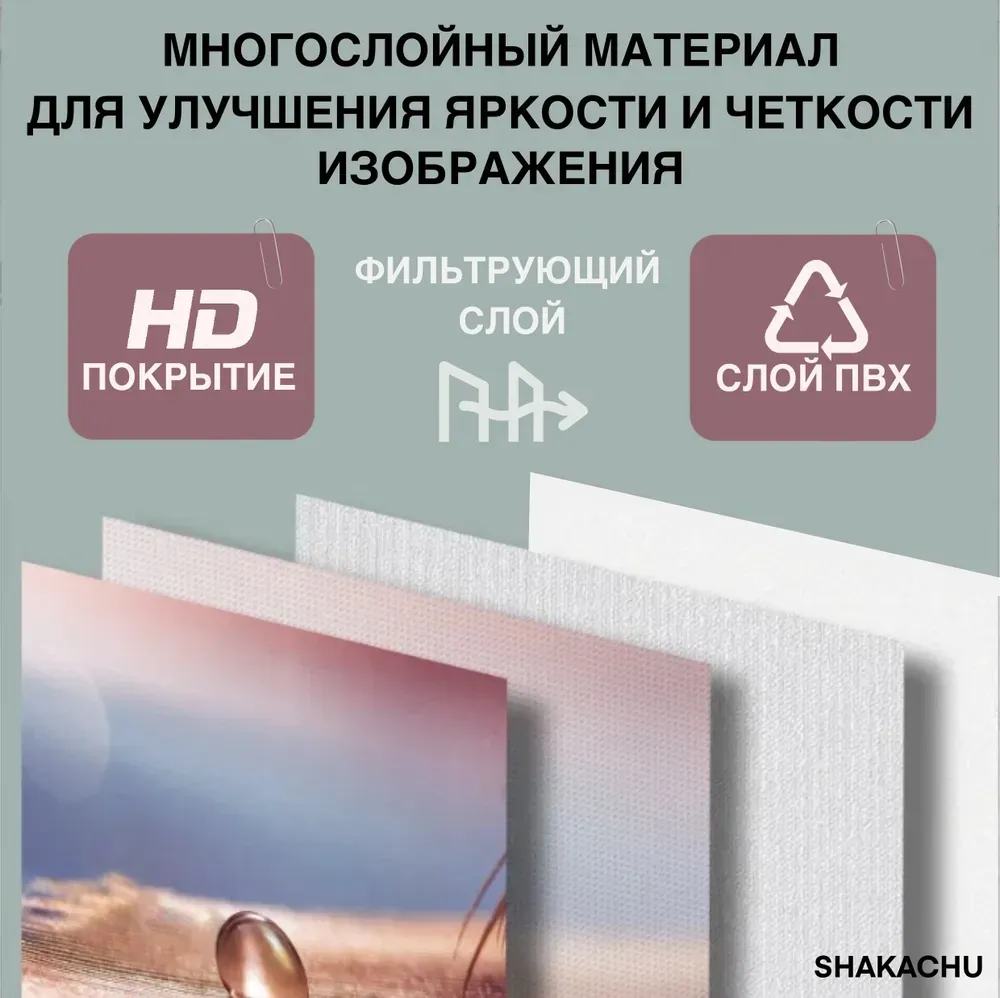 Слои материала FWM: HD-покрытие, фильтрующий слой, слой ПВХ